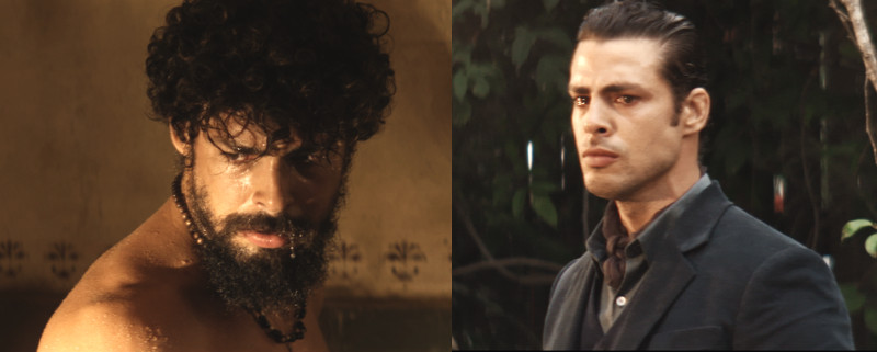 Cauã Redmond como os gêmeos Omar e Yaqub em cenas da minissérie